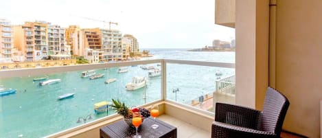 The view of Spinola Bay from the private balcony.