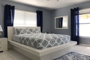 Master bedroom with beach views and private master bat , huge closet.  Apple TV.