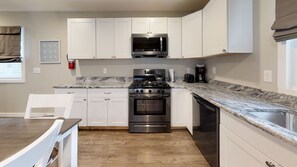 Stainless steel appliances throughout