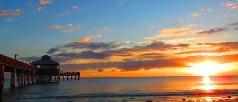 Breathtaking sunset at the local pier