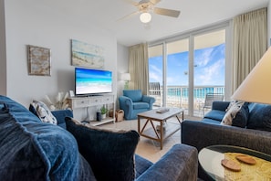 TV viewing with a Gulf back drop!