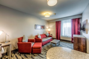 Relax in the comfy living area.