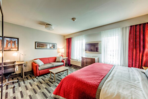 Drift to sleep in a comfortable bed after a busy day.