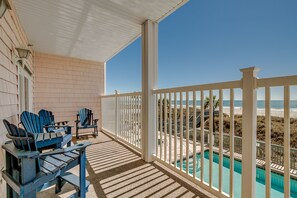 You can enjoy a great sunrise while having morning coffee on the private balcony