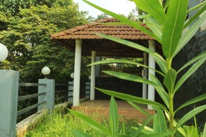 hut facing to river