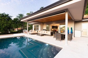 Beautiful pool and covered terrace area with BBQ