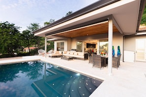 Beautiful pool and covered terrace area with BBQ