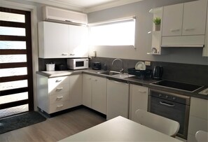 Kitchen with dining seating for up to four