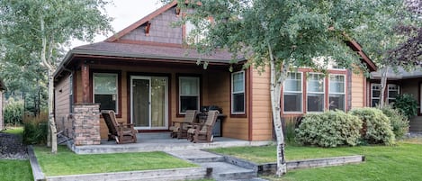 Patio with outdoor seating.