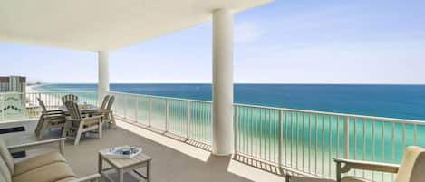 Stunning view of the gulf from balcony.