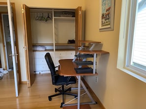Office space and closet in the room