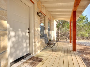 Front porch of cabin looking left