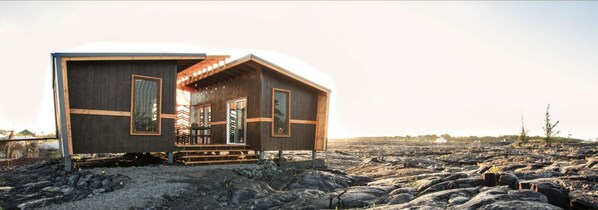 Surround yourself by epic views of the volcano, and black lava fields.