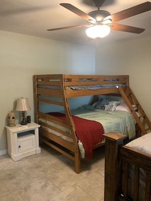 This is a nice twin over full bunk bed.  It will sleep 2 on the bottom bunk.  