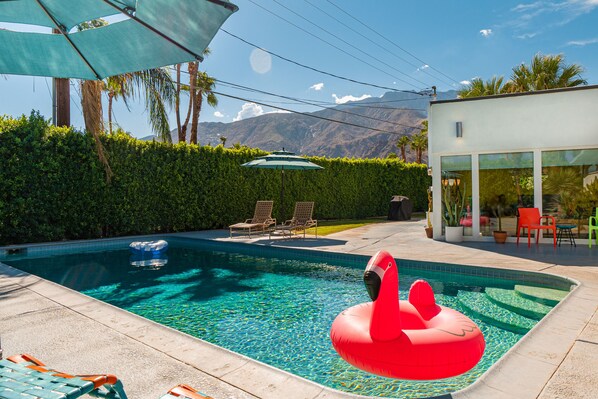 Pool with mountain views