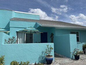 Beach House front entrance parking for one car per beach house