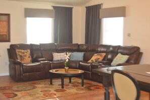 cozy leather sofa