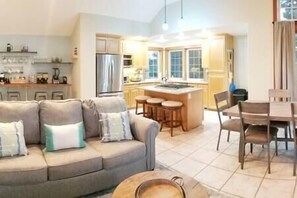 Open Concept Kitchen, Dining and Living Room.