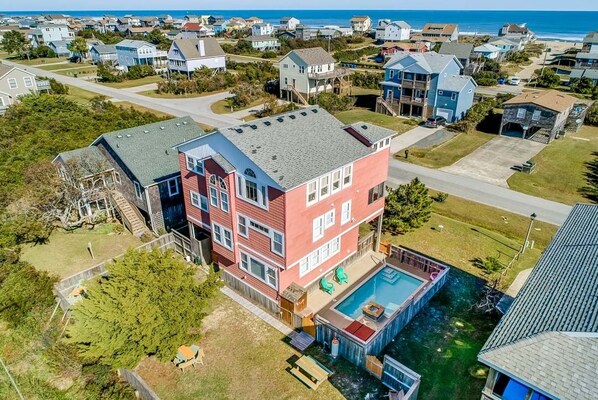 Rear Aerial View of Sunset Hideaway