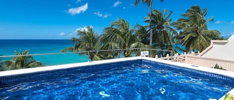 Penthouse pool overlooking Caribbean sea