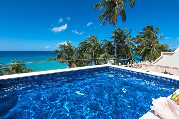 Penthouse pool overlooking Caribbean sea