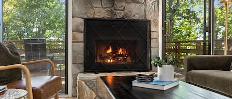 Cozy up by the fire any time of year!