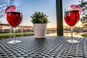 Enjoy your peaceful moment with a glass wine while sitting in the backyard