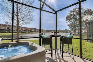 Private jacuzzi hot tub in the backyard for you to relax