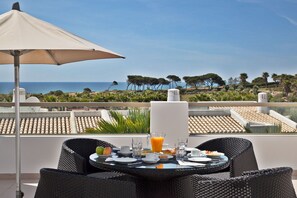 Enjoy a fresh glass of orange juice on your balcony or terrace. Views vary.