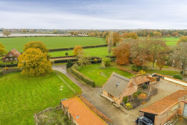 Prince's Barn, Neatishead: View of the barn from above