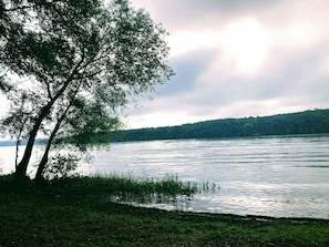 This lake access is behind our home down a TVA path lined with mature trees.