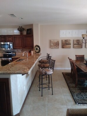 Kitchen and dining area