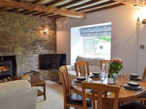 Living room/dining room | The Farmhouse - Morlogws Farm Holiday Cottages, Capel Iwan, near Newcastle Emlyn