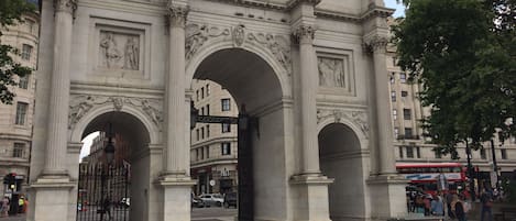 The famous Marble Arch is just around the corner