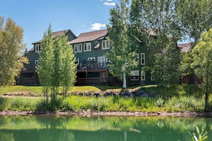 View of townhome from lake