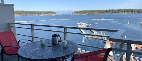 Enjoy your morning coffee from the main floor balcony.