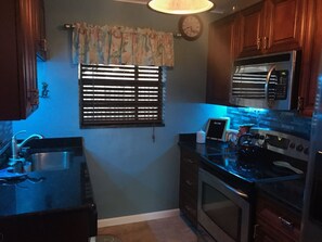 Mood lighting in kitchen. 