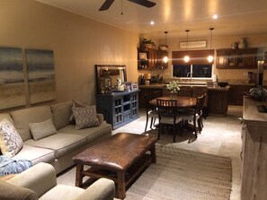 Living Room, Dining Table and Kitchen