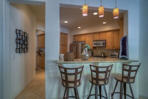 Bar between living room and the kitchen