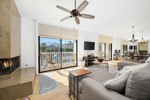 Living Room w/Fireplace and views!