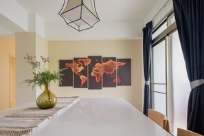 Fully Equipped Kitchen:
 • Cooking & Dining Essentials
 • Spacious Dining Area