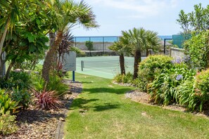Beachfront tennis court