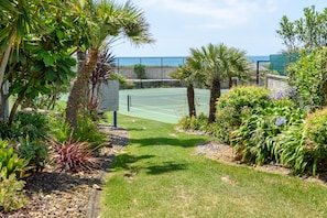 Beachfront tennis court