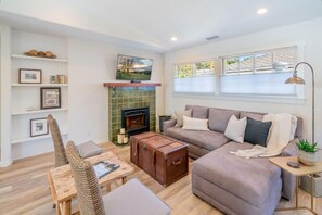 Comfortable couch for watching TV or curling up with a good book