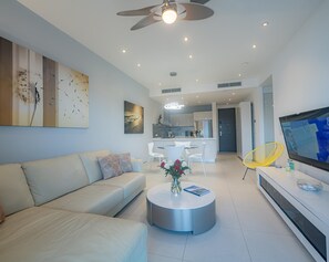 Living Room with queen sofa bed