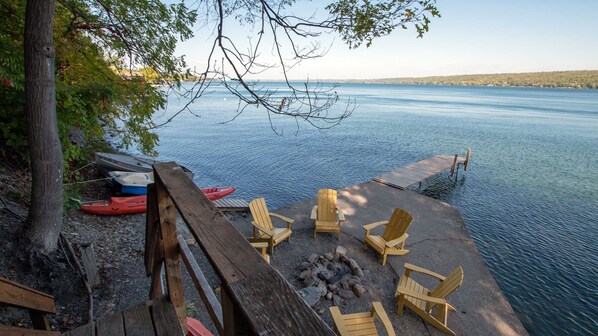 Peaceful lakefront views from Fossil Beach on Canandaigua Lake.