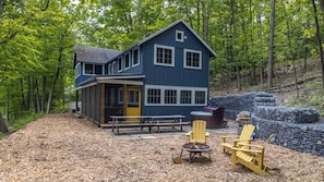 Fossil Beach offers 335 feet of private lake frontage and wooded seclusion.