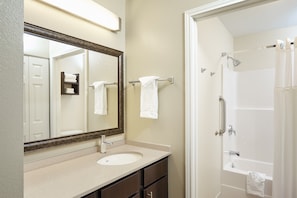 Get ready for your day in the bathroom.