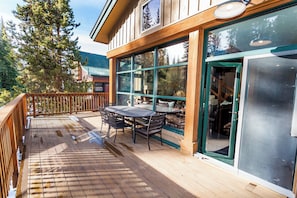 Private deck with outdoor seating.