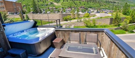 Amazing views of Park City Mountain and Town Lift Ski Runs from Deck and Hot Tub